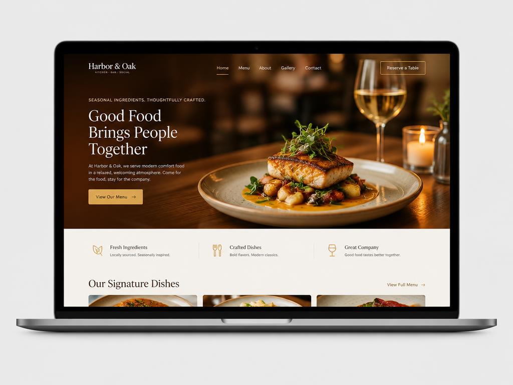 Concepto de diseño: web para Restaurante